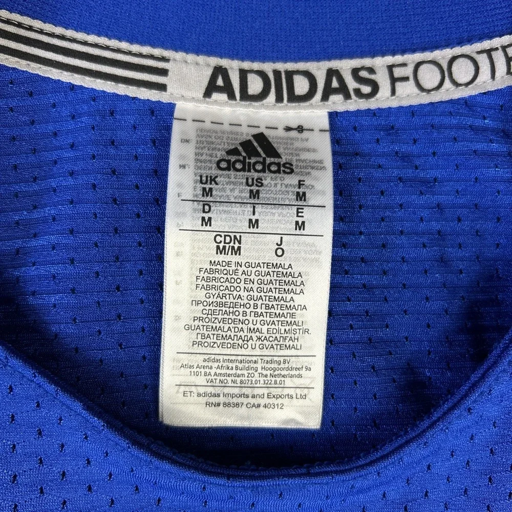 Adidas Football Jersey Mens Medium Blue White‎ Techfit Hyped Sports Athletic NEW